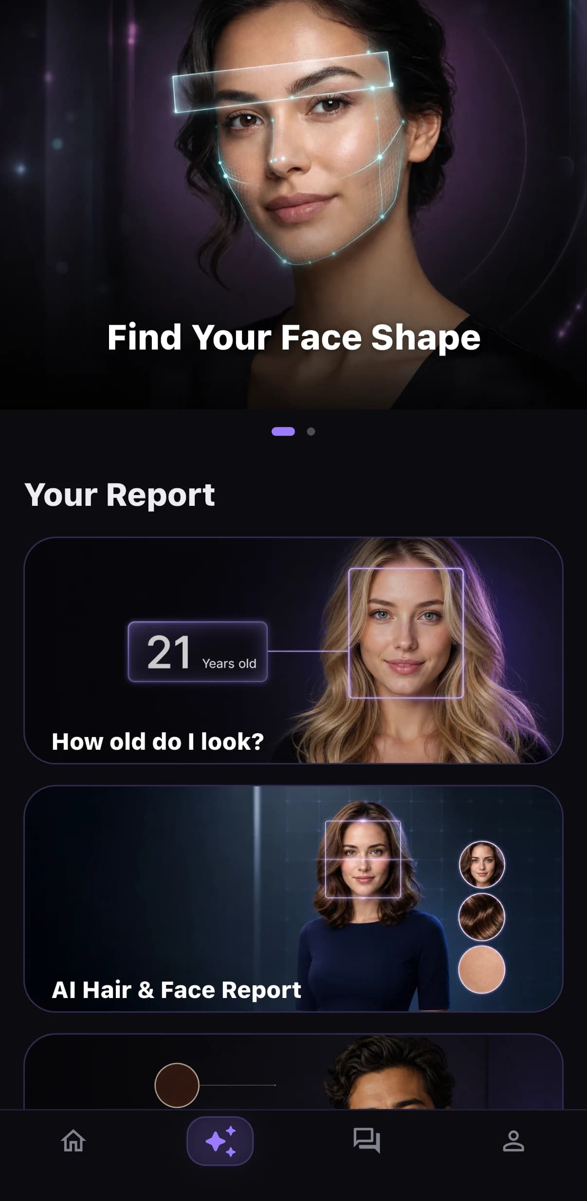 Hair Muse face-shape and personal style report screen